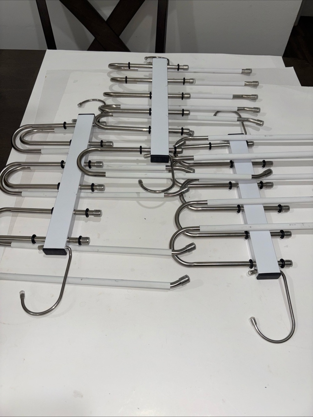Stainless Steel Pant Hangers 6 Rows 3 Hangers.. Unisex